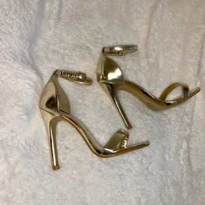 Gold Simple Strap Stilletos